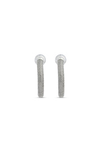Pixel Tube earrings in brass - Silver
