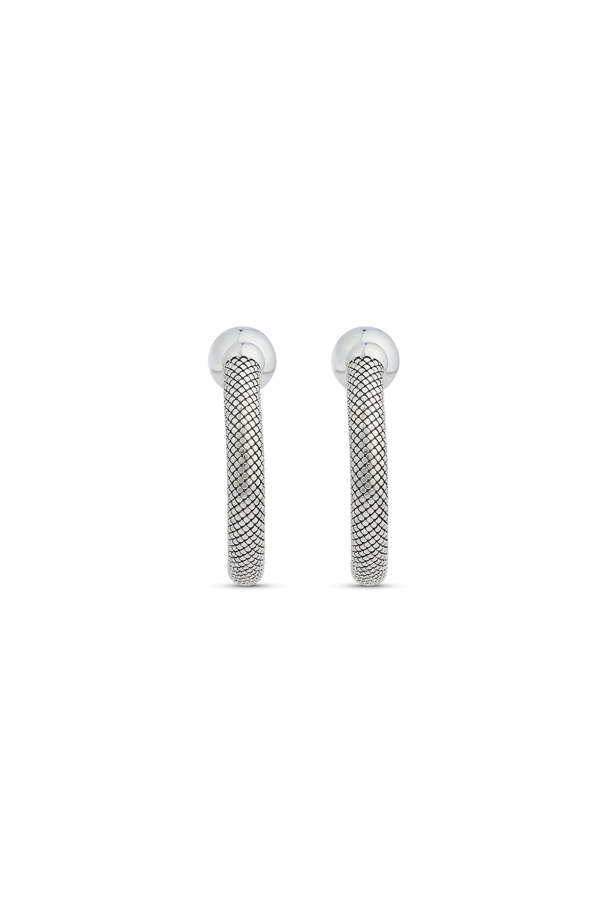 Boucles d'oreilles pixel tube - Silver