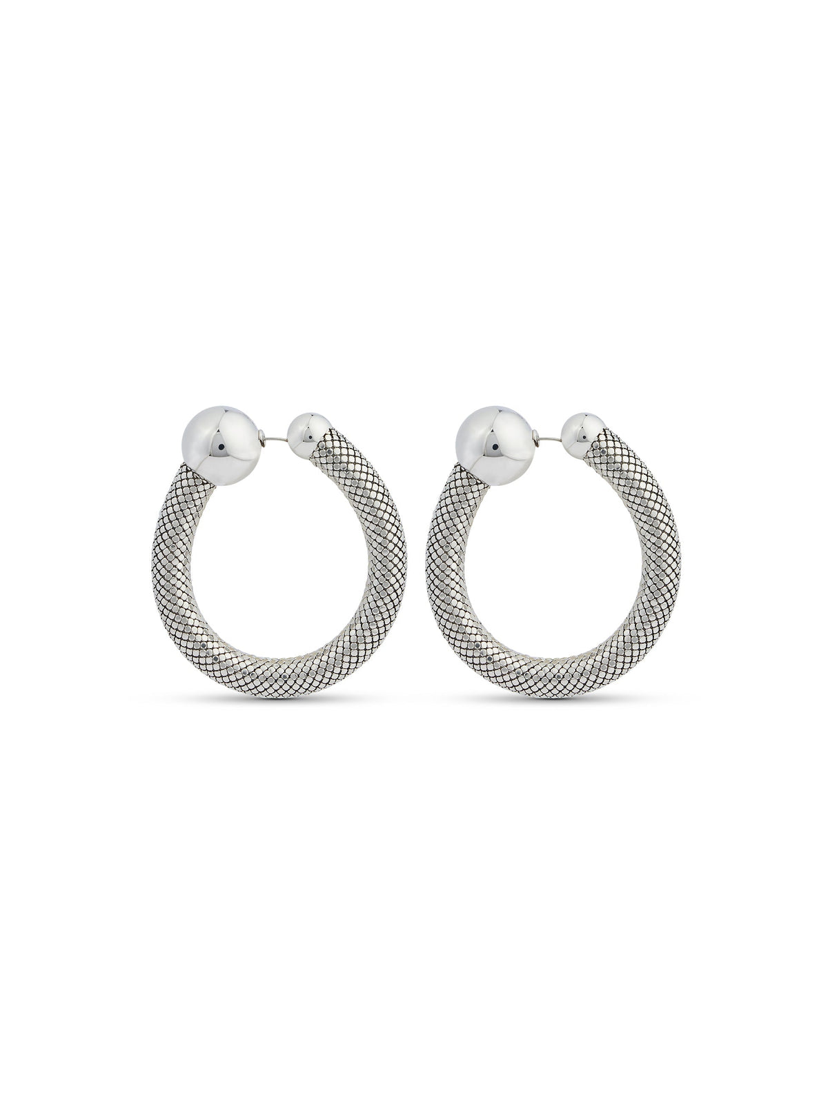 Boucles d'oreilles pixel tube - Silver