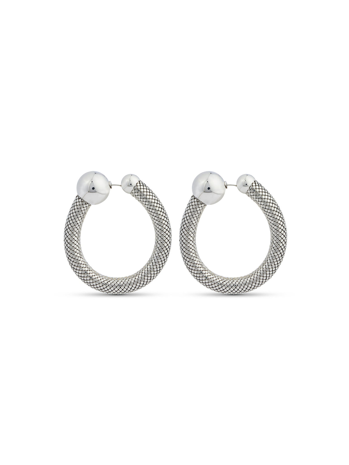 Boucles d'oreilles pixel tube - Silver