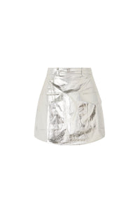 Short metallic skirt - Silver