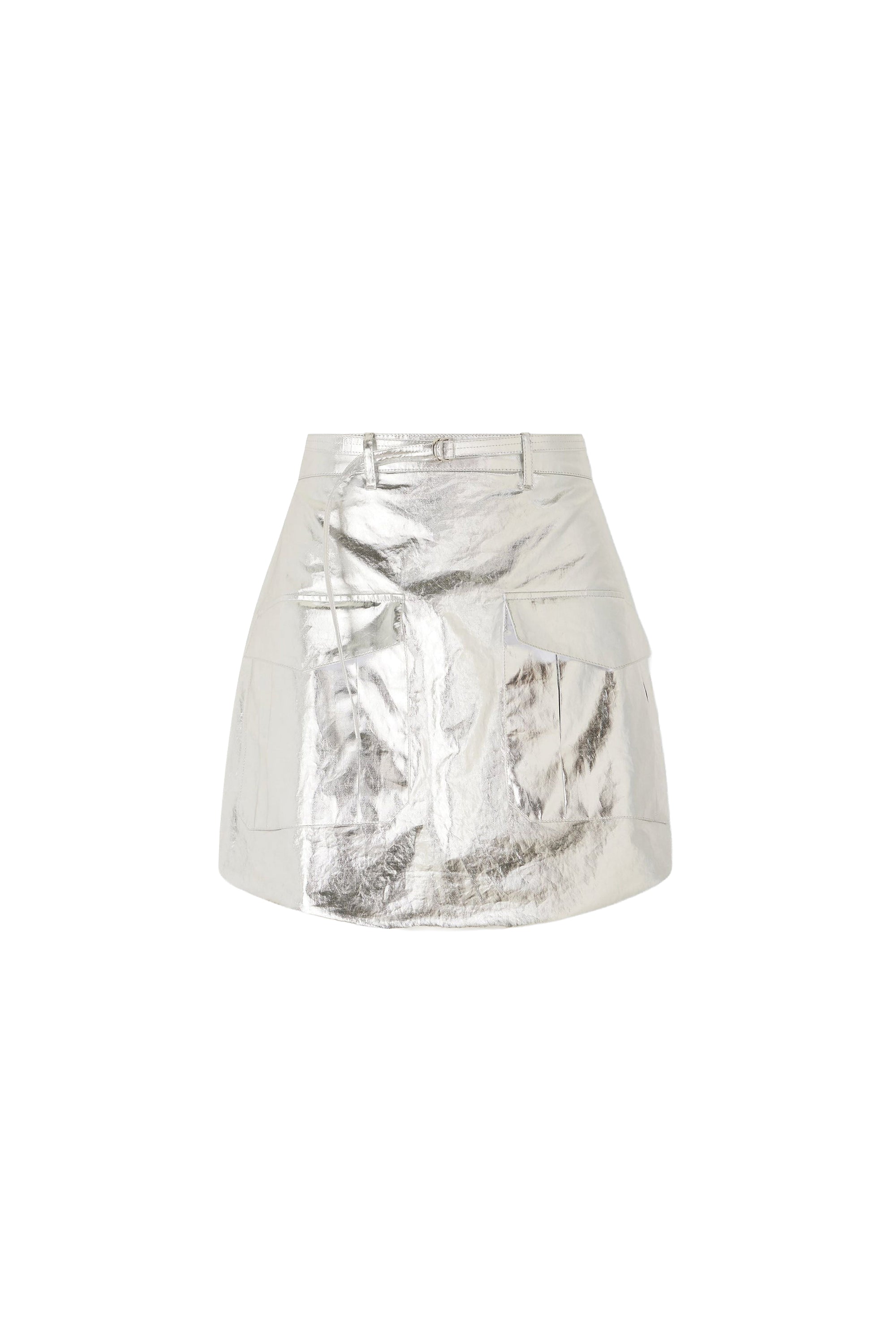 Short metallic skirt - Silver