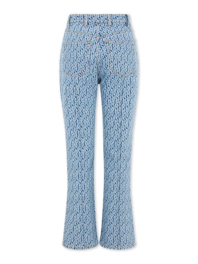Jean évasé monogramme - Blue