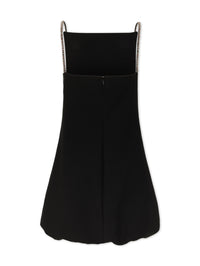 Wool print short dress - Black