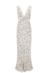 Robe longue décolleté plongeant - Herbier