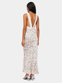Robe longue décolleté plongeant - Herbier