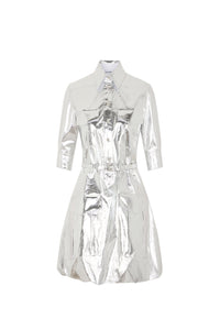 Robe courte métallique à poches - Silver