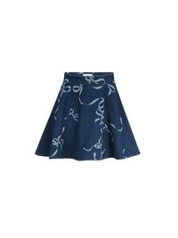 MINI JUPE ÉVASÉE EN JEAN - Bleu Foncé