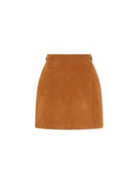 Jupe courte en cuir - Brown