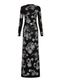 Robe longue à imprimé fleuris - Black
