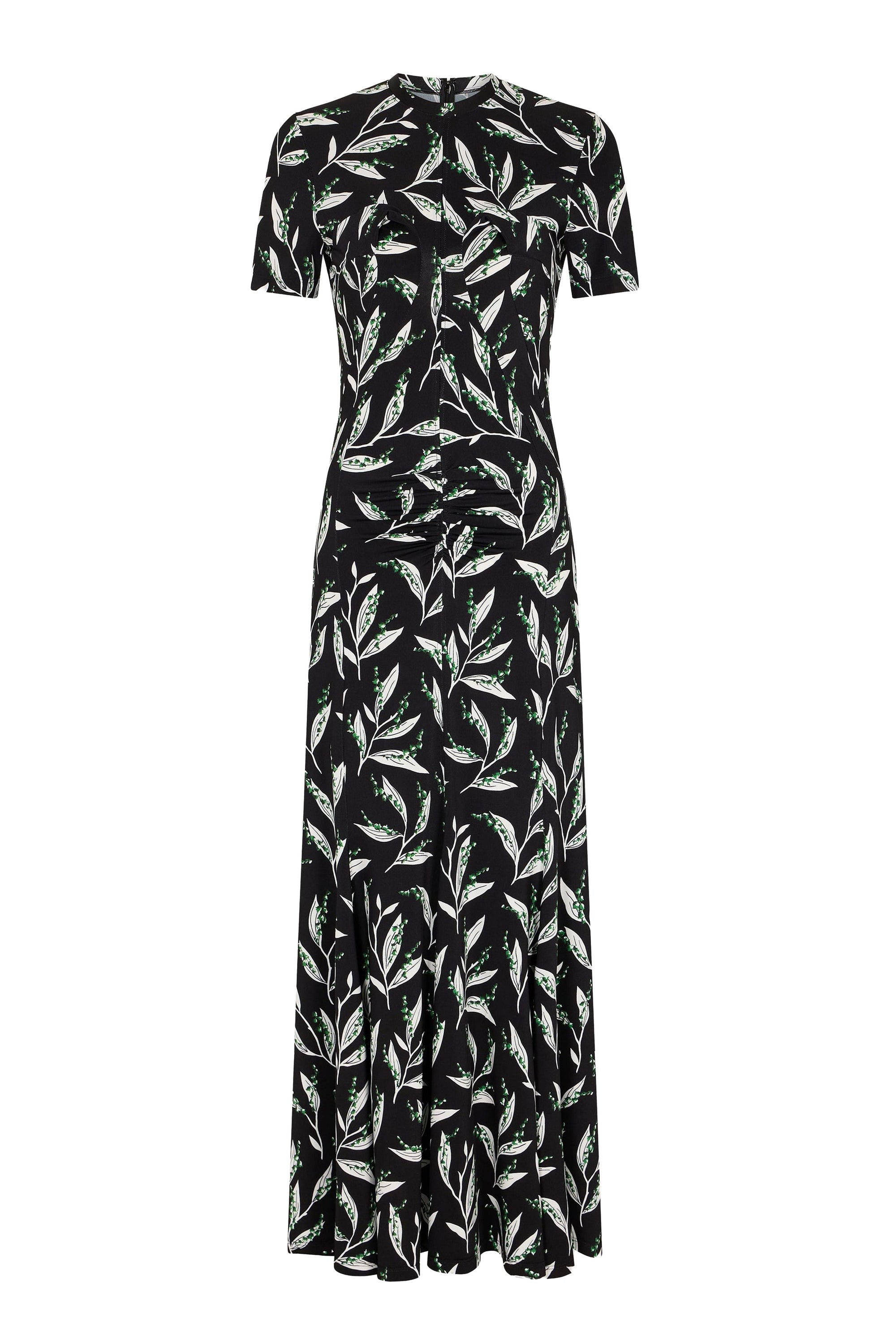 Printed short-sleeved maxi dress - Muguet Noir