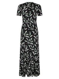 Robe longue à imprimé muguet - Muguet Noir