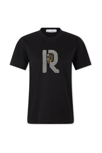 T-shirt with glitter logo - Black