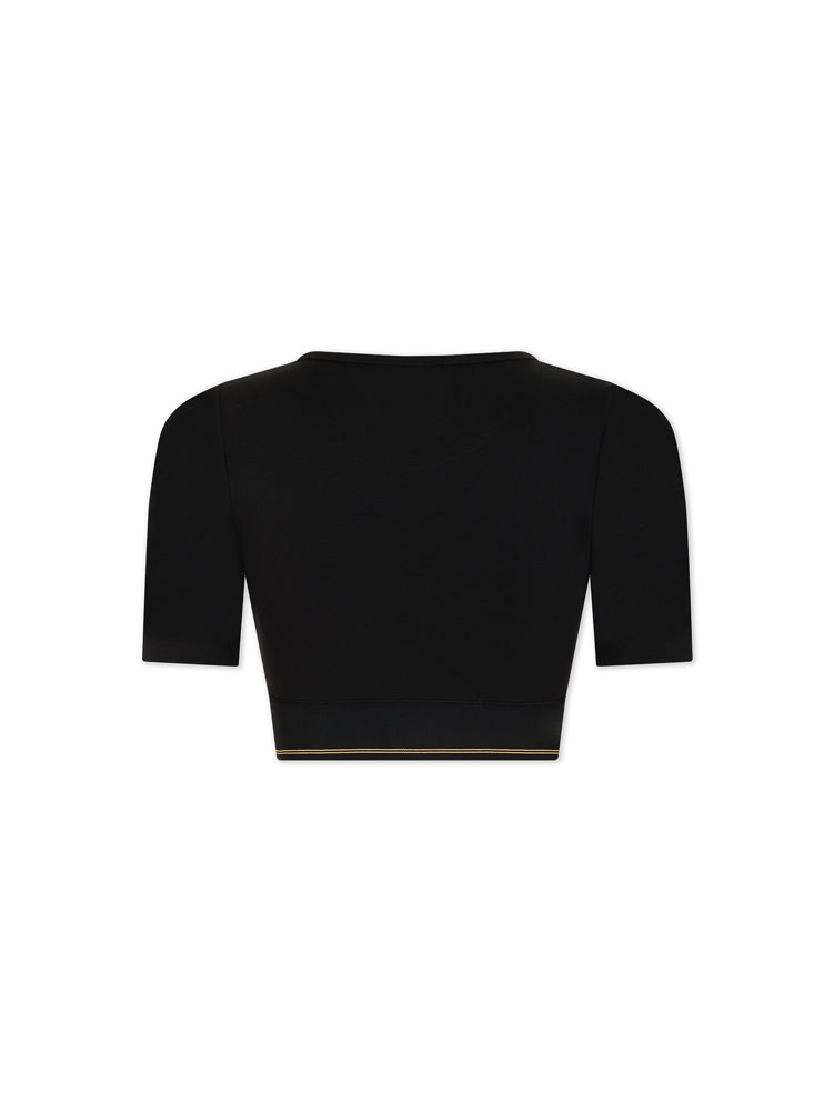 Crop top à manches courtes Bodyline - Black