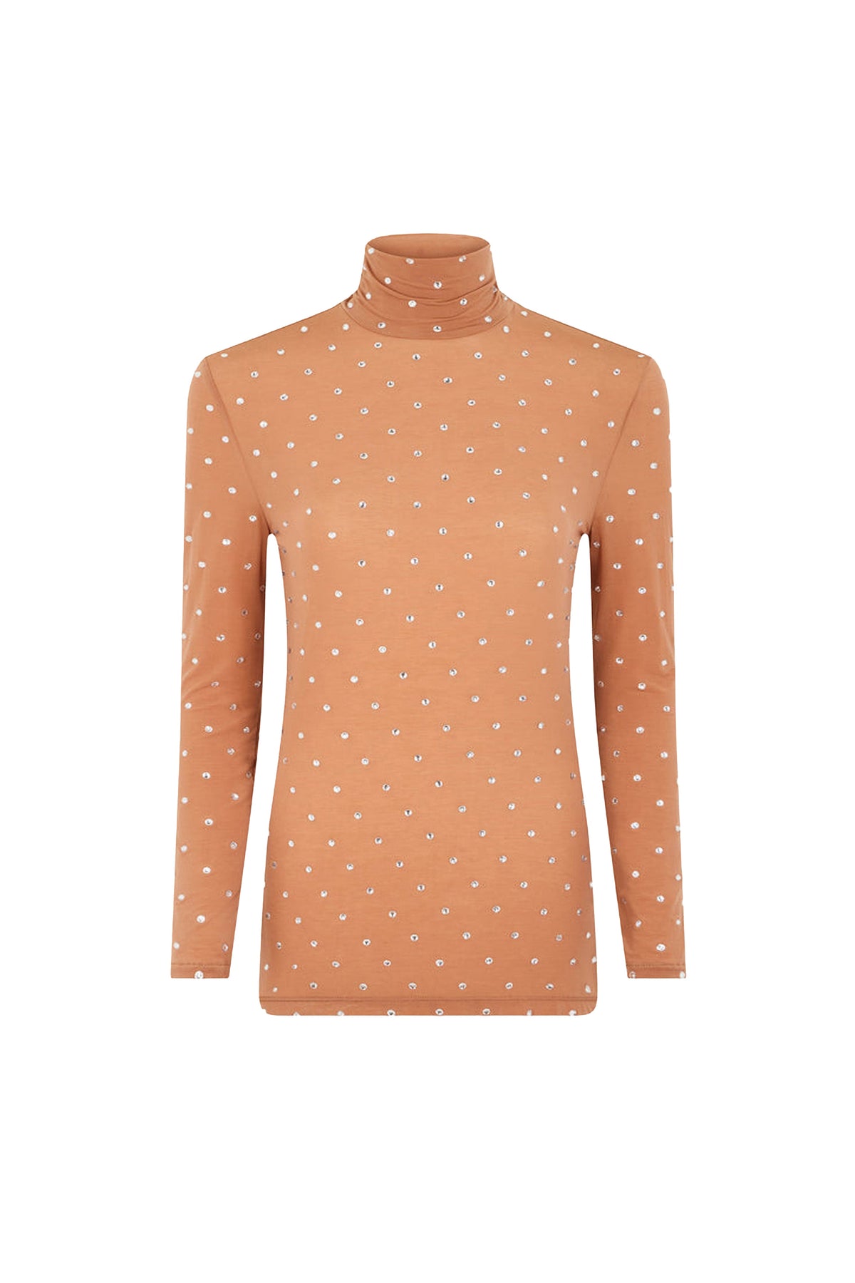 Pull col roulé avec cristaux - New Caramel