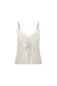 Caraco en mesh & dentelle - Silver