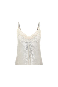 Mesh and lace camisole - Silver
