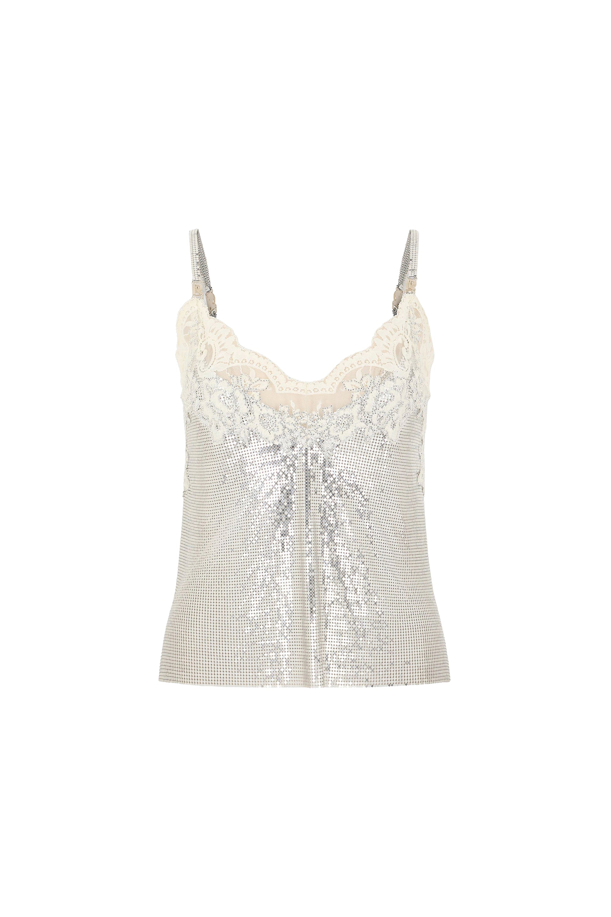 Mesh and lace camisole - Silver