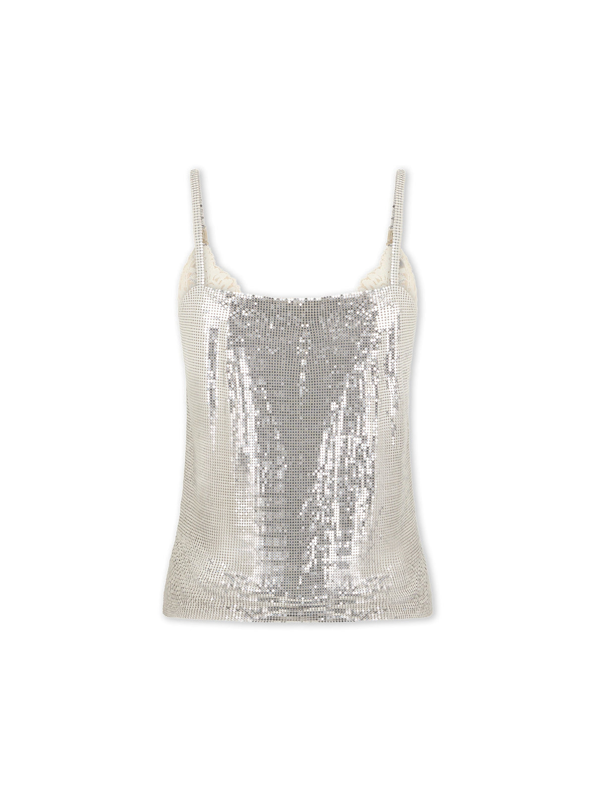 Caraco en mesh & dentelle - Silver