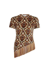 T-shirt asymétrique en jacquard - Cachemire