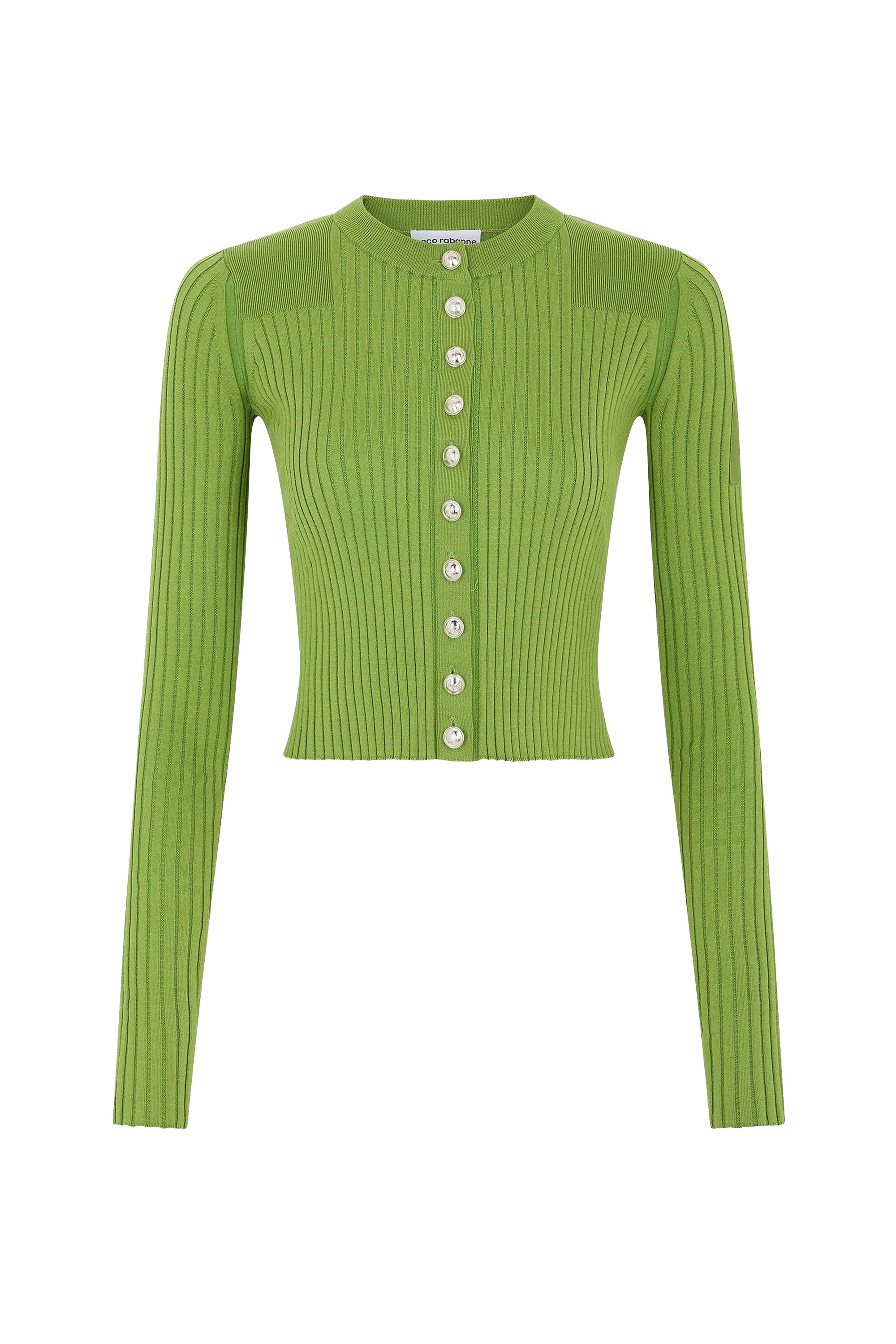 Ribbed buttoned cardigan - Neo Kaki
