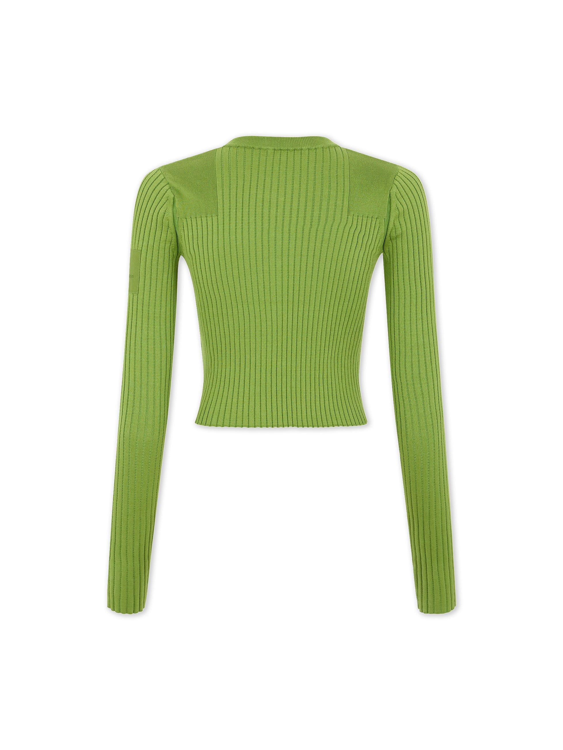 Ribbed buttoned cardigan - Neo Kaki