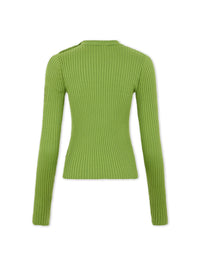 Pull côtelé à manches longues - Neo Kaki