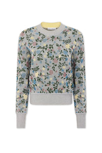 Pull jacquard imprimé fleuri - Silver Floral
