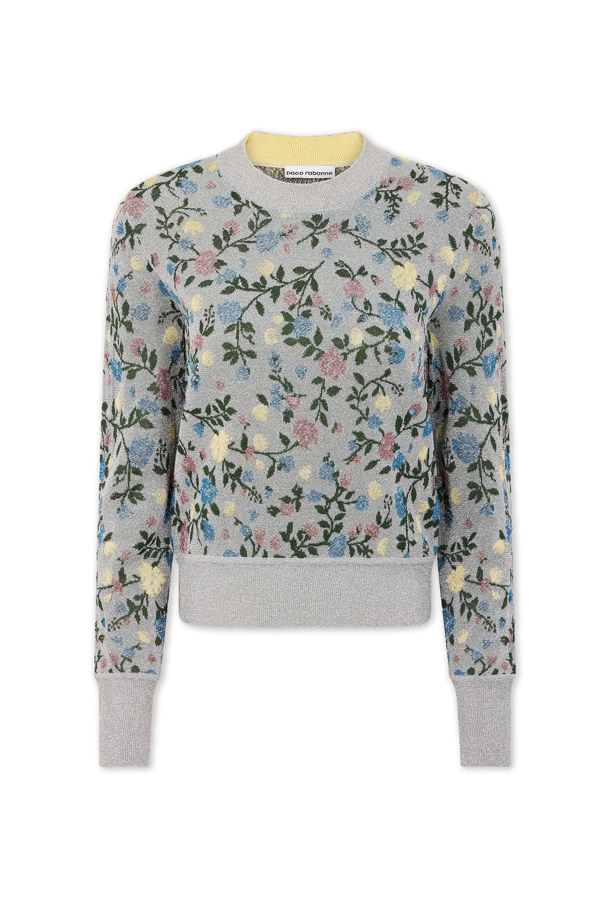 Printed jacquard jumper - Silver Floral