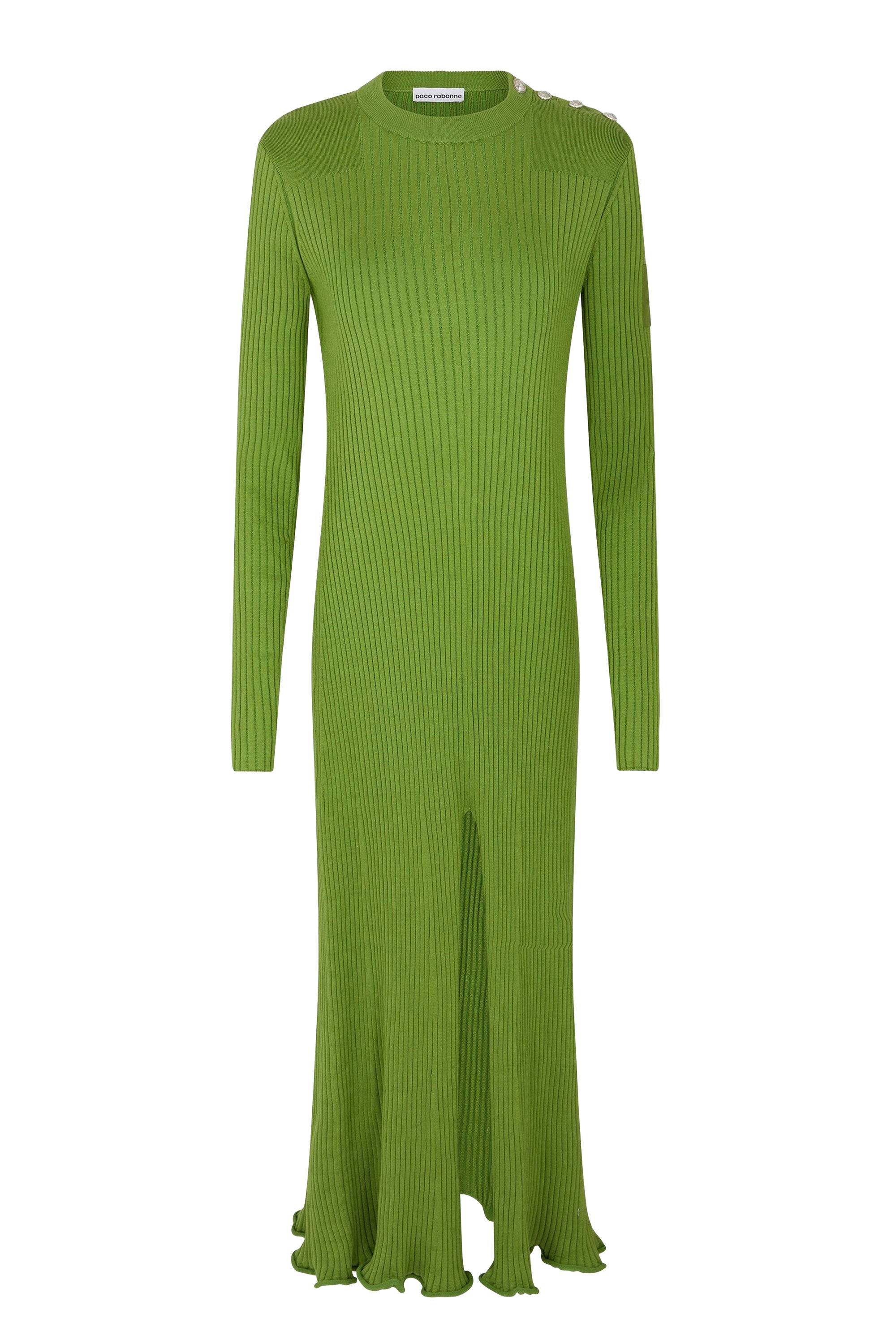 Slit mid-length knitted dress - Neo Kaki