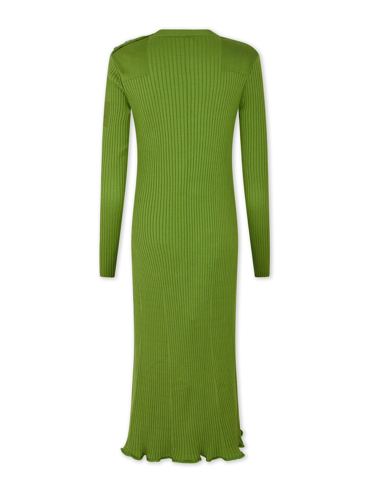 Robe mi-longue fendue en maille - Neo Kaki