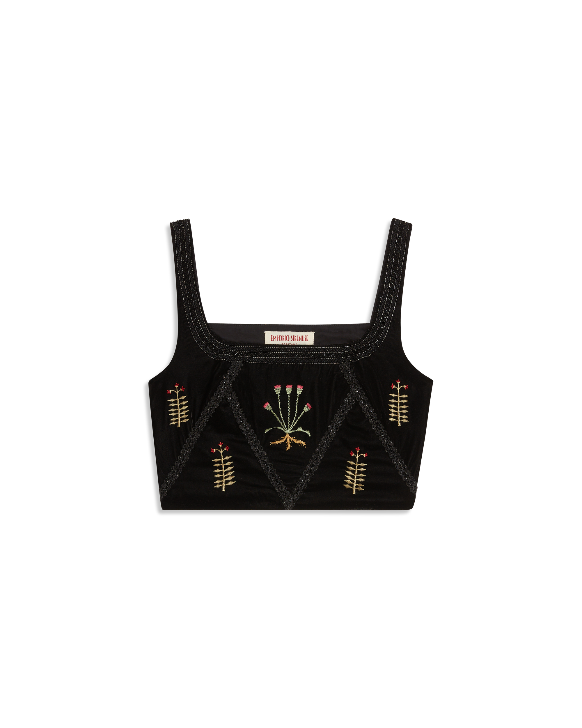 Cindarella strappy crop top - Black