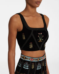 Cindarella strappy crop top - Black