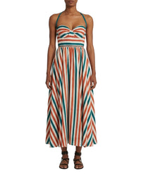 Striped maxi dress - Brown & Green