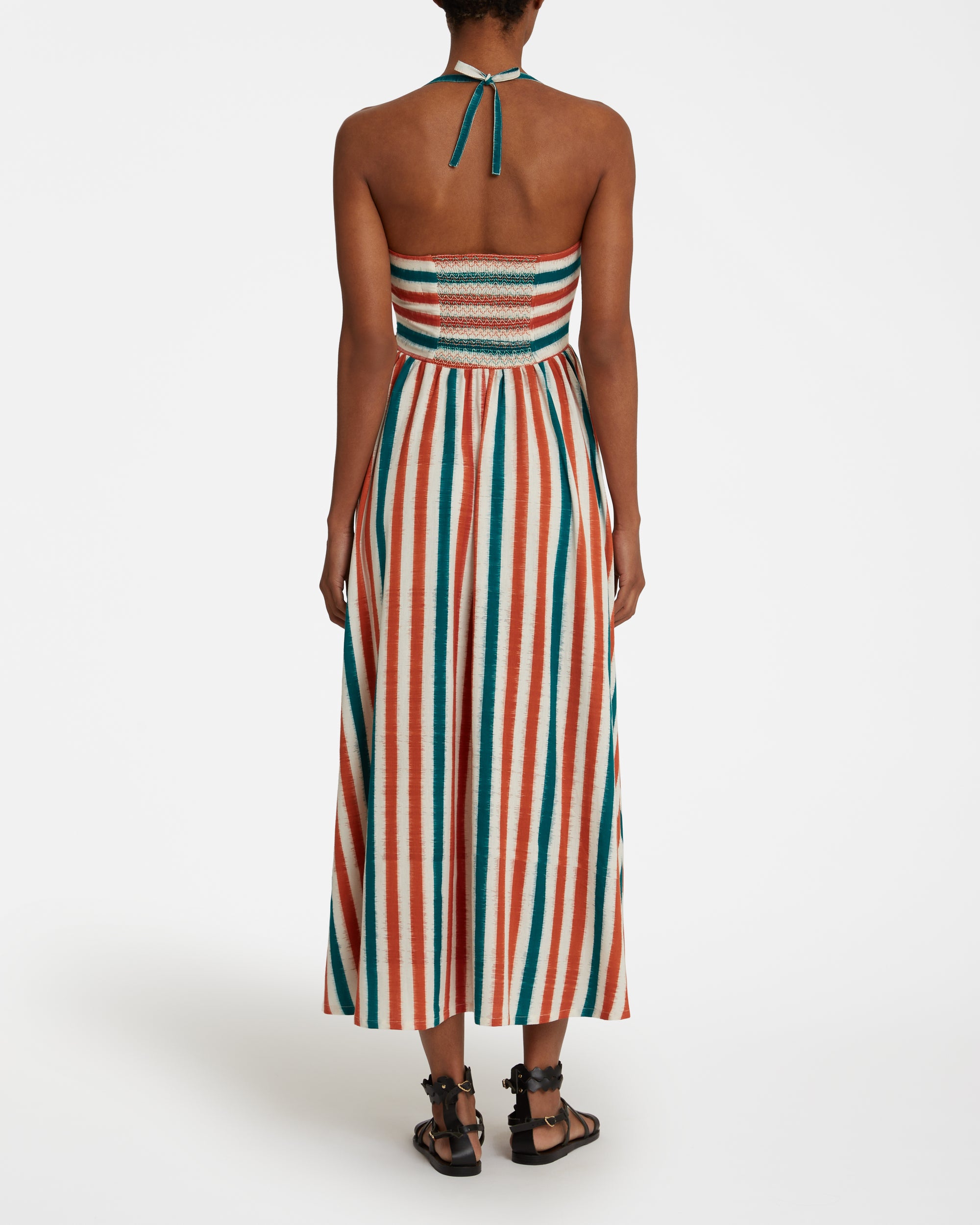 Striped maxi dress - Brown & Green