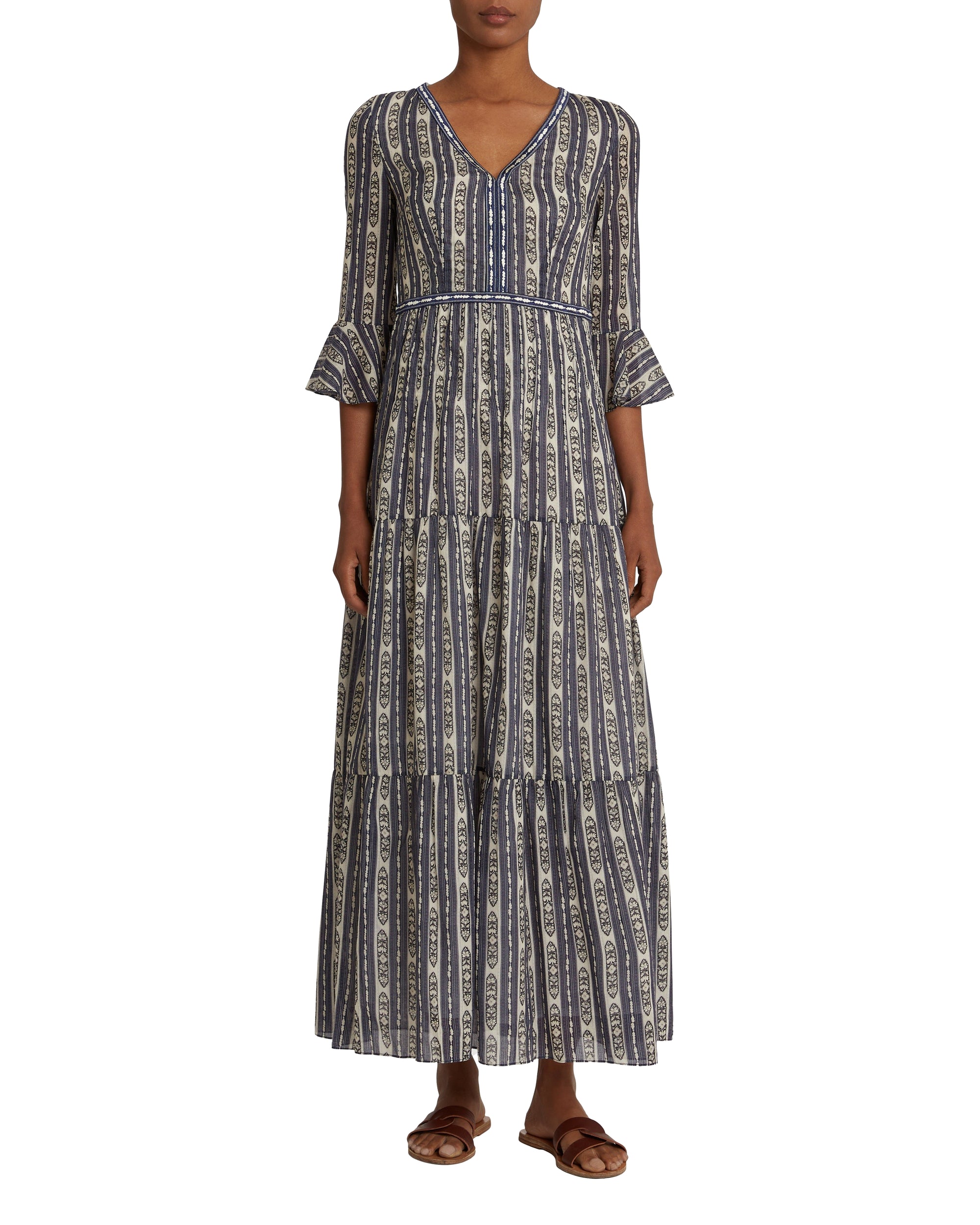 V-neck maxi dress - Blue