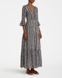 V-neck maxi dress - Blue
