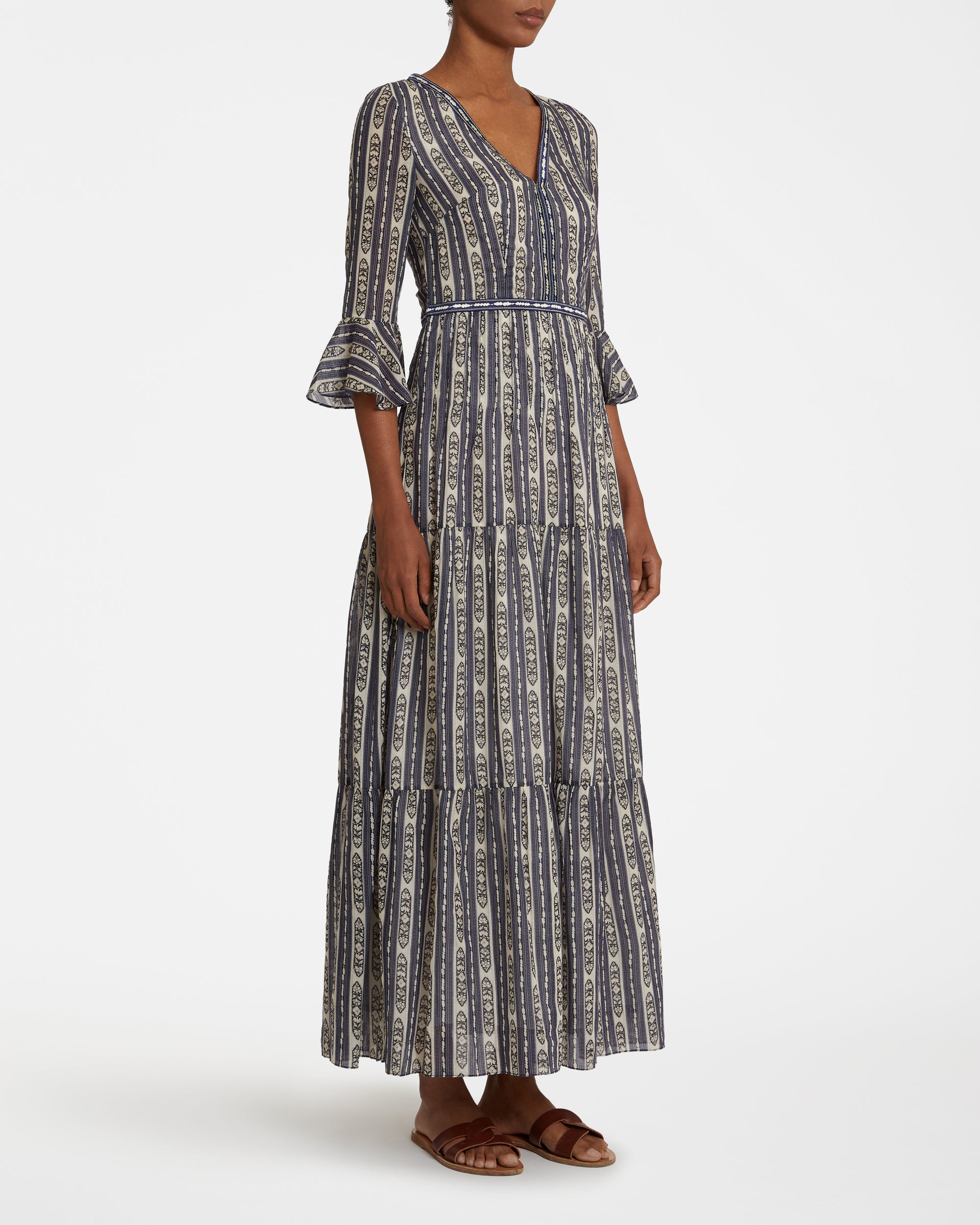 V-neck maxi dress - Blue