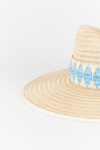 Chapeau Cindy en paille naturelle avec détails - Natural & Cyan