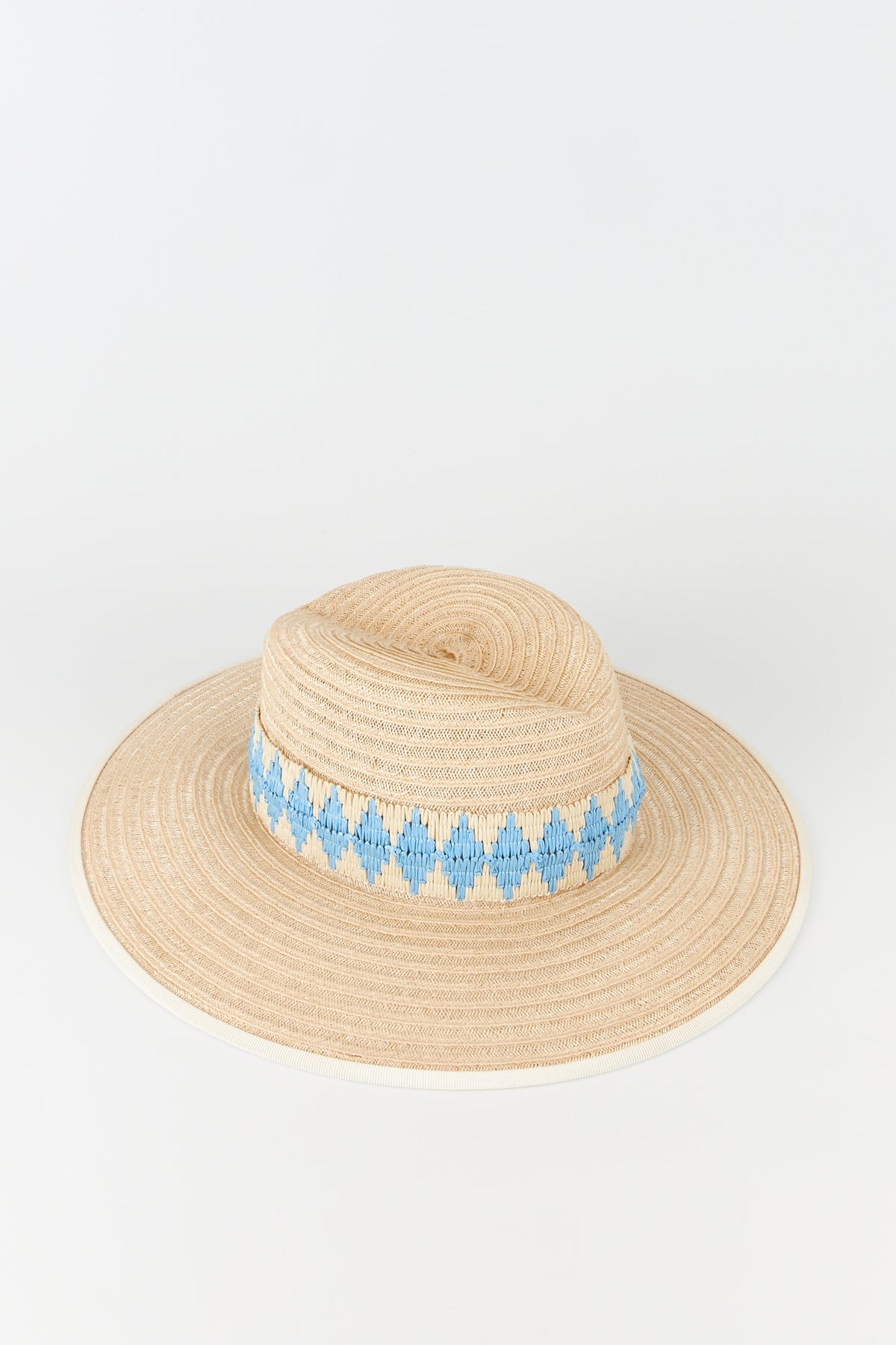 Chapeau Cindy en paille naturelle avec détails - Natural & Cyan