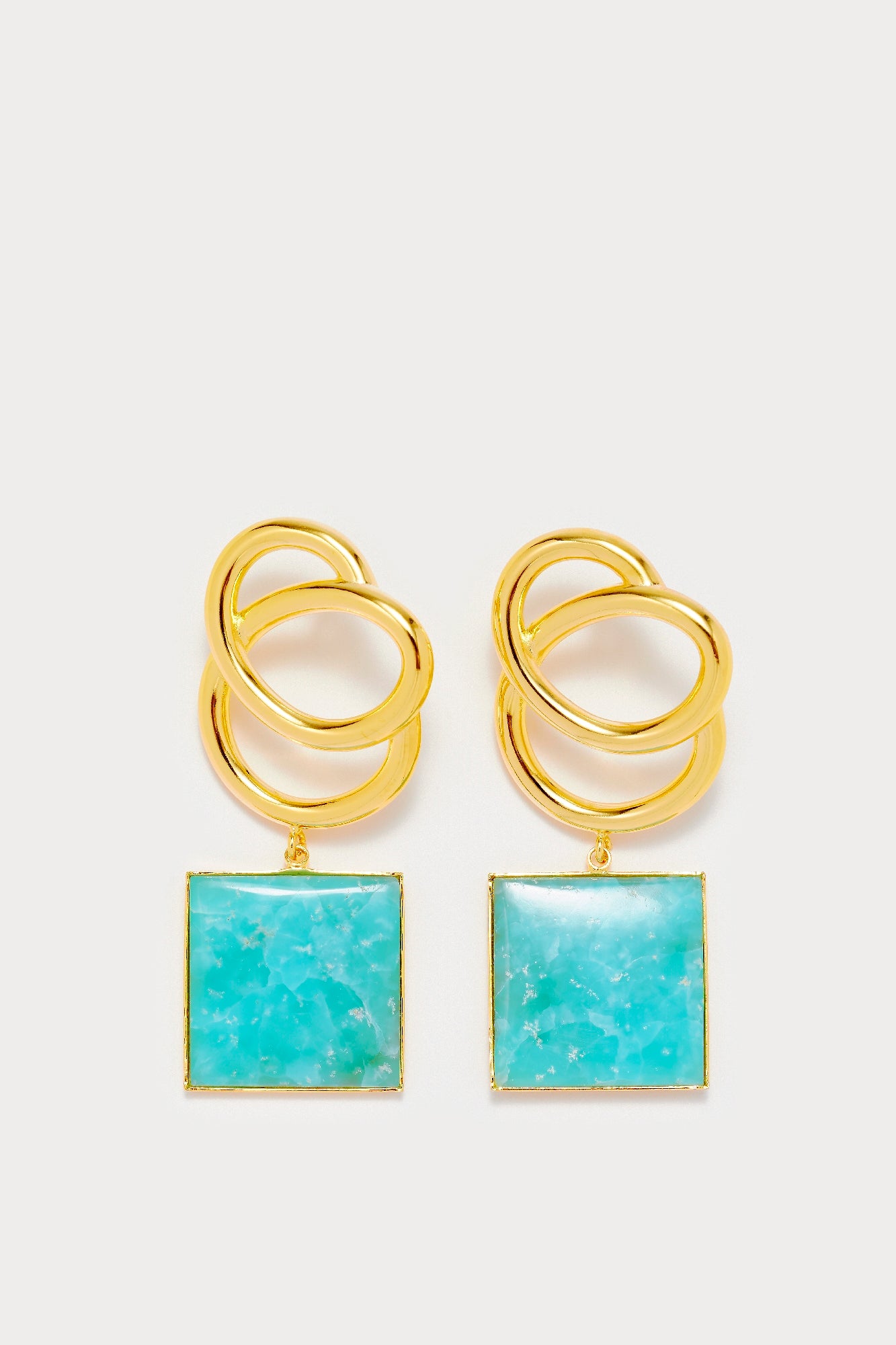 CYAN SONIA ICON SQUARE Boucles d'oreilles géométriques avec pierres
