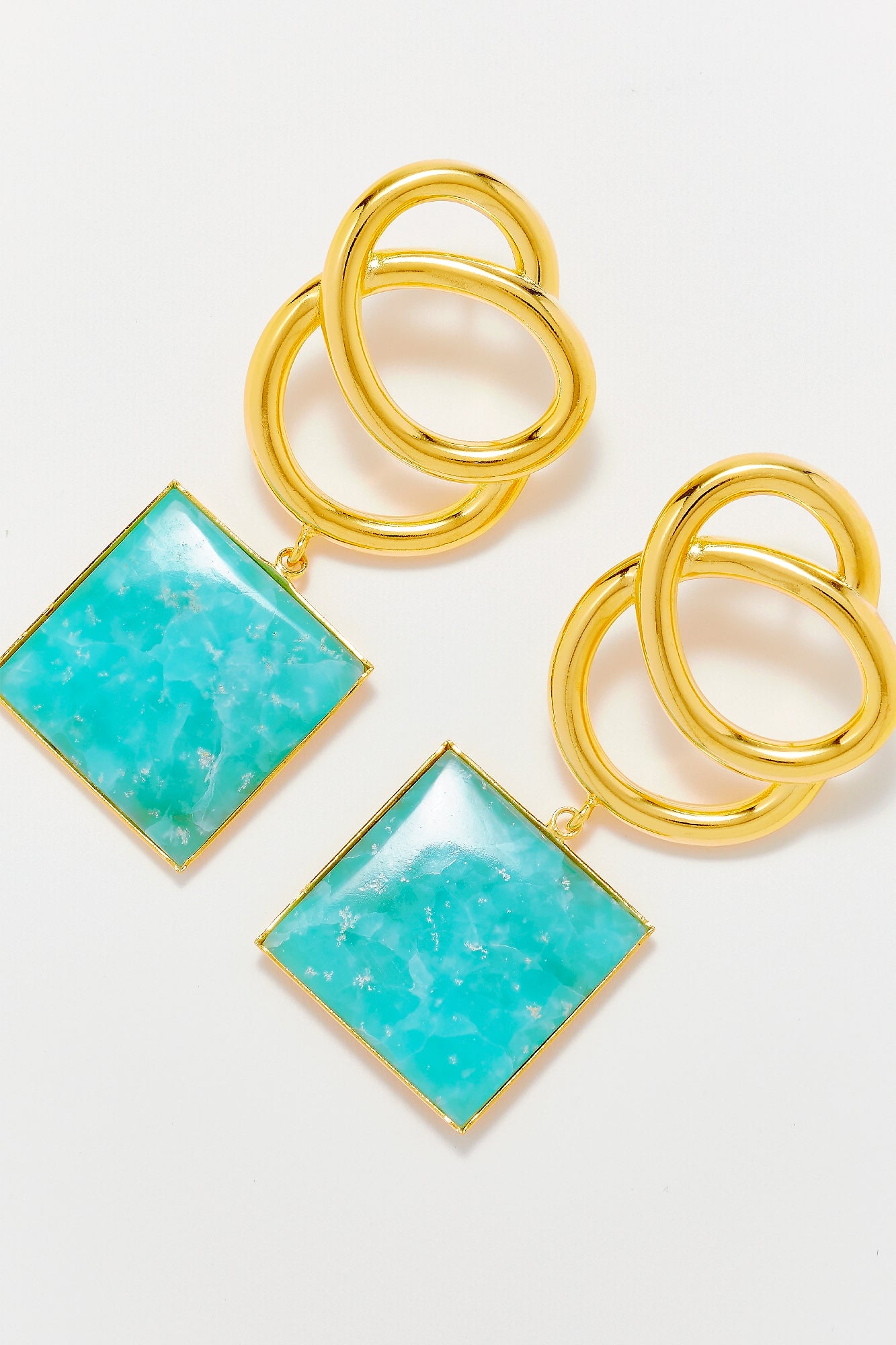 CYAN SONIA ICON SQUARE Boucles d'oreilles géométriques avec pierres