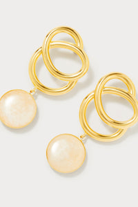 24qty NEW / WHITE SONIA ICON STONE Boucles d'oreilles géométriques avec pierres