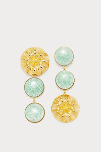 Boucle d'oreille Sonia en laiton avec pierre fine - Light Blue
