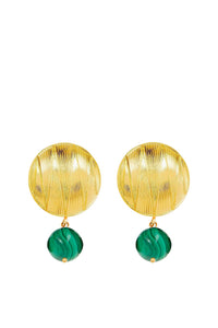 Boucles d'oreilles Sonia géométriques en laiton - Dark Green