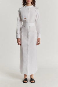 Robe chemise longue Hans en popeline - White