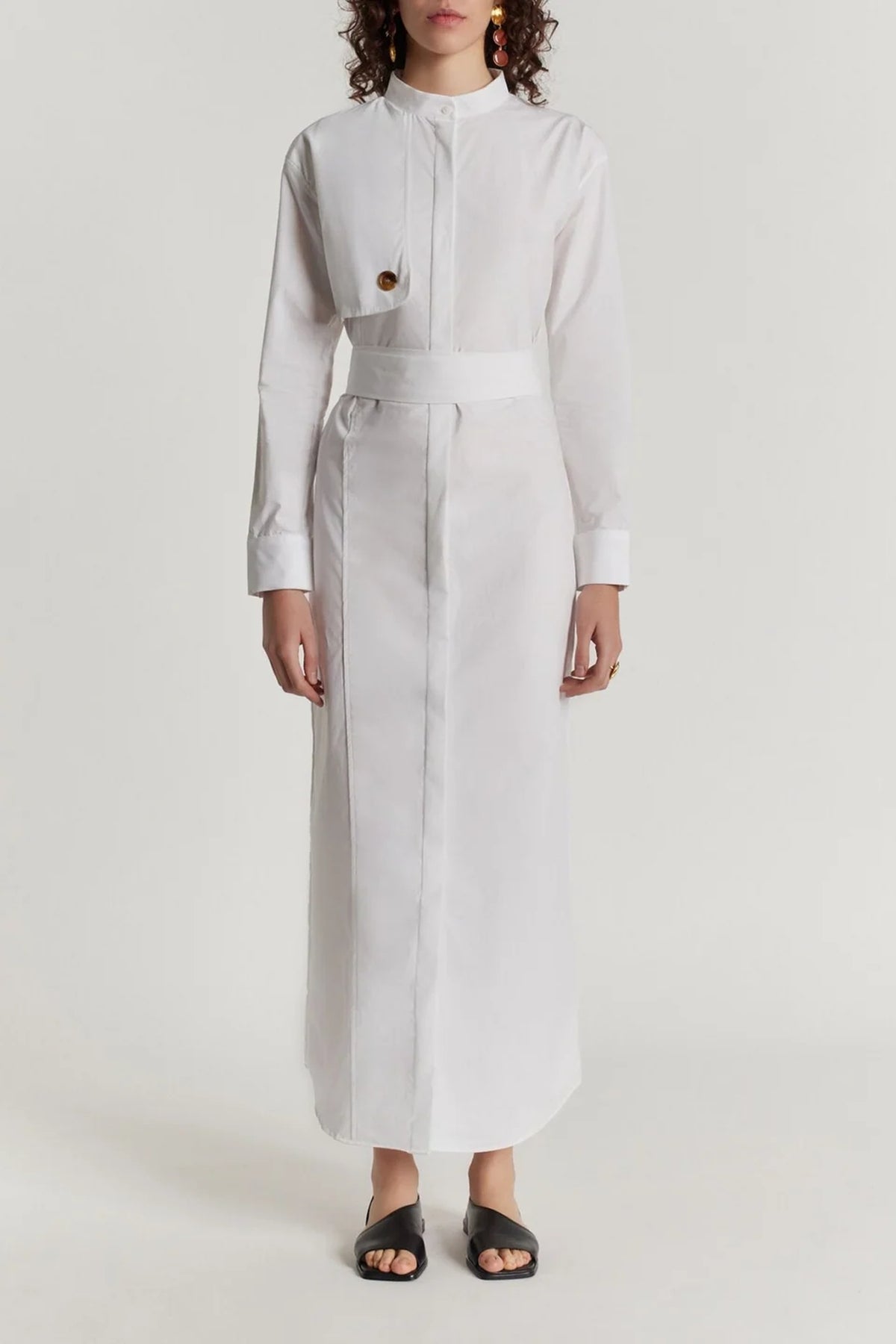 Robe chemise longue Hans en popeline - White