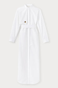Robe chemise longue Hans en popeline - White