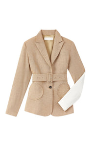 CHESTNUT & ECRU ANDY FLECK BICO blazer ceinturé oversize