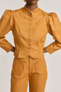 ORANGE AMOAKO DENIM veste en jean à manches bouffantes